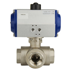 G2'' 3-Wege T-Port Messing Pneumatische Kugelventil Feder Geschlossen - BL3BA