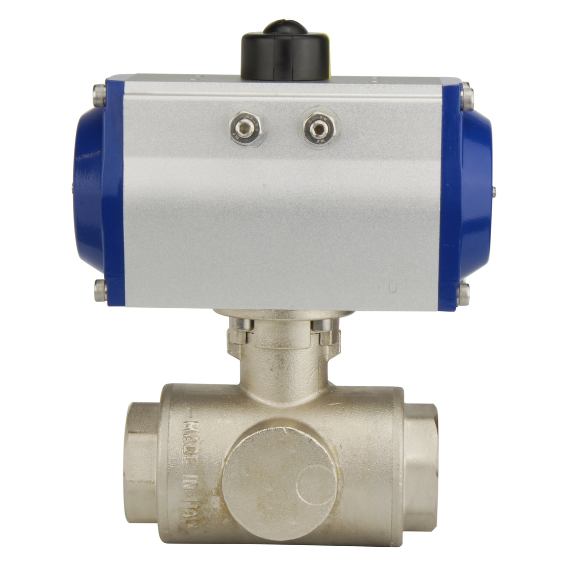 G1-1/2'' 3-Wege L-Port Messing Pneumatische Kugelventil Feder Geschlossen - BL3BA