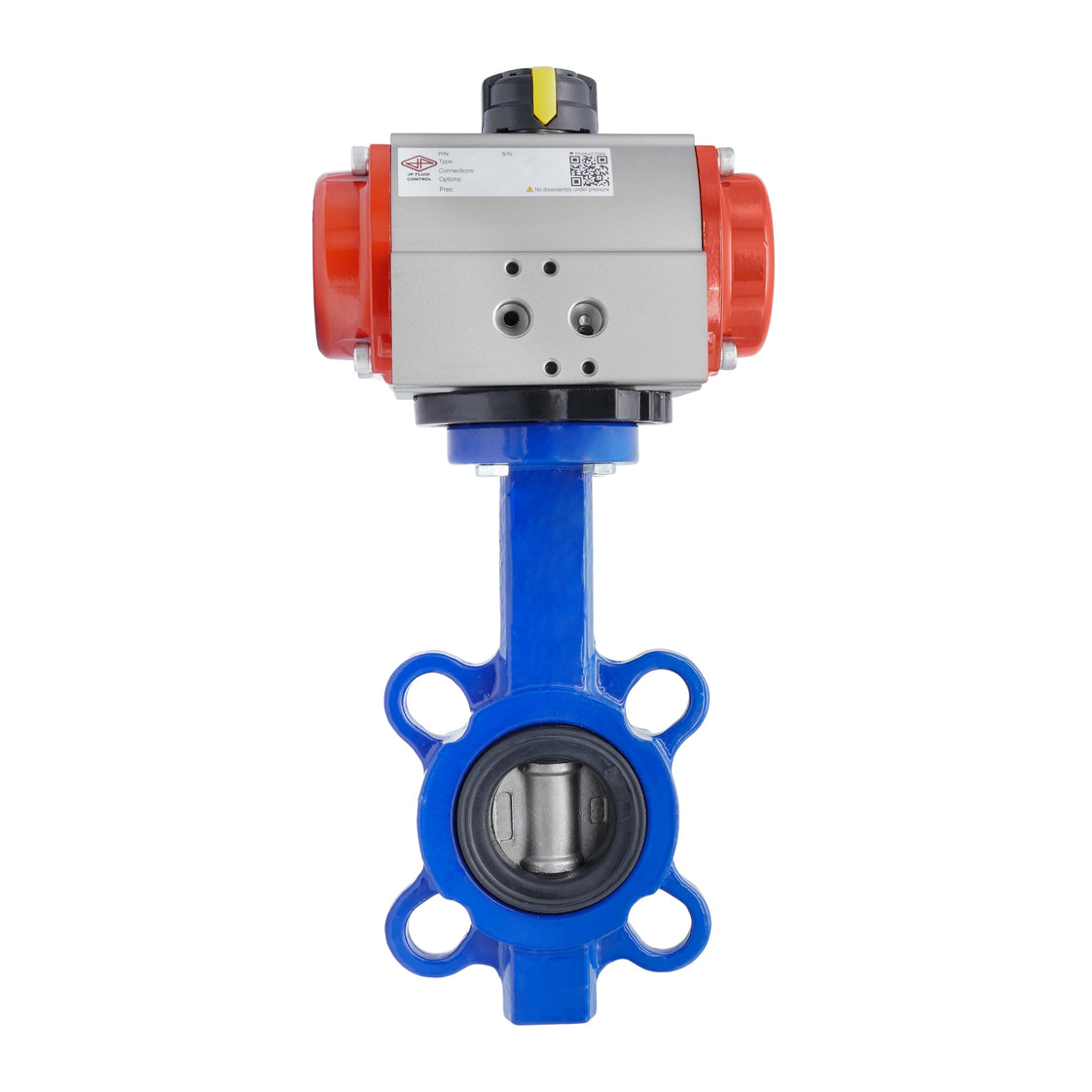 Pneumatische Absperrklappe DN65 (2-1/2 Zoll) Lug Gusseisen Edelstahl FKM Federöffnend