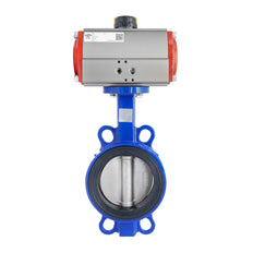 Pneumatische Absperrklappe DN100 (4 Zoll) Zwischenflansch Gusseisen GGG 40 EPDM Federöffnend