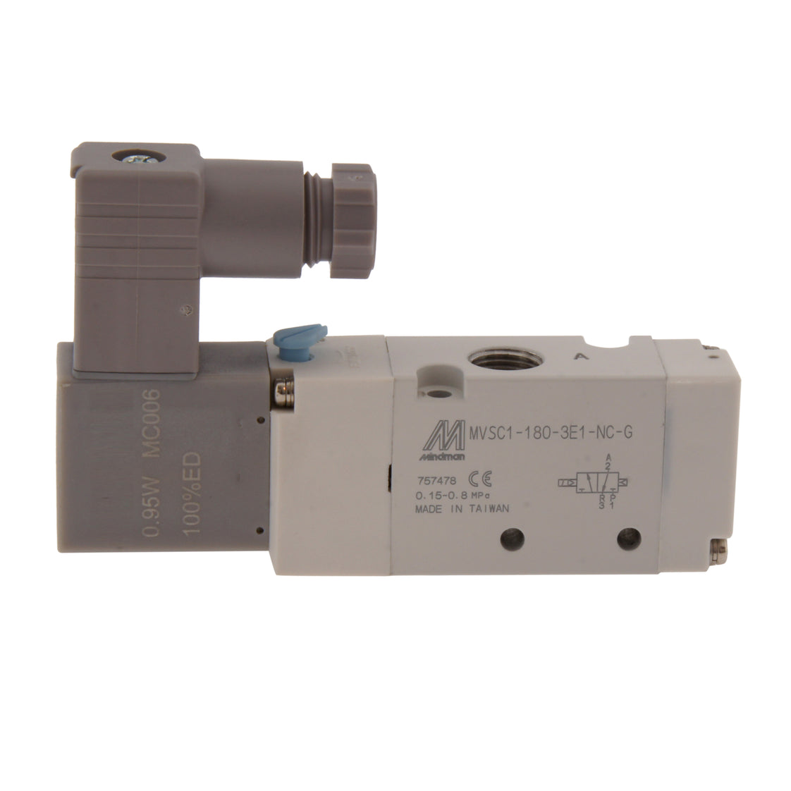 NPT 1/8'' 24V DC 3/2-Wege-NO-Magnetventil 1,5-8bar MVSC1