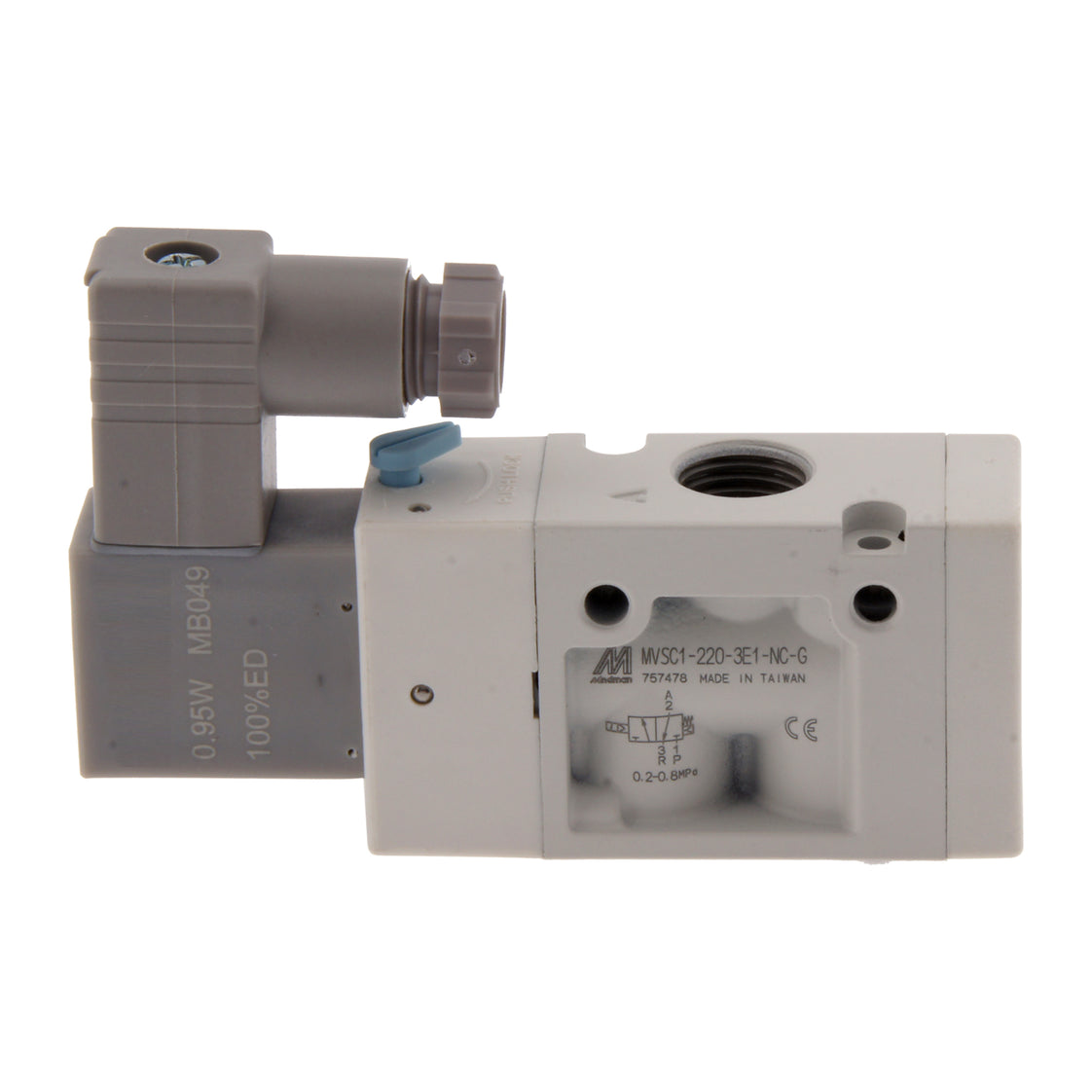 NPT 1/4'' 110V AC 3/2-Wege-NC-Magnetventil 2-8bar MVSC1