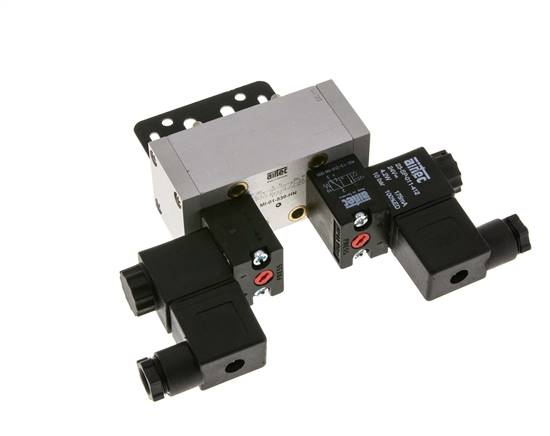 5/3 ISO 5599-1 Zentrum geschlossen Magnetventil 12V DC 3-10bar/42-140psi Airtec