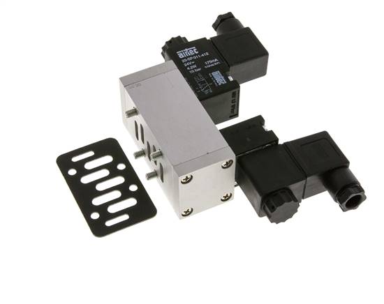 5/3 ISO 5599-1 Zentrum geschlossen Magnetventil 12V DC 3-10bar/42-140psi Airtec