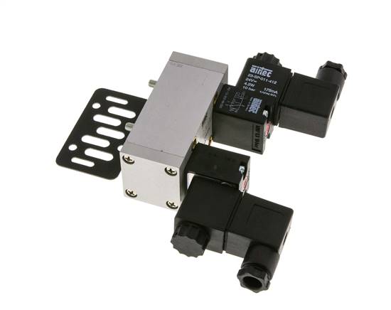 5/3 ISO 5599-1 Zentrum geschlossen Magnetventil 12V DC 3-10bar/42-140psi Airtec