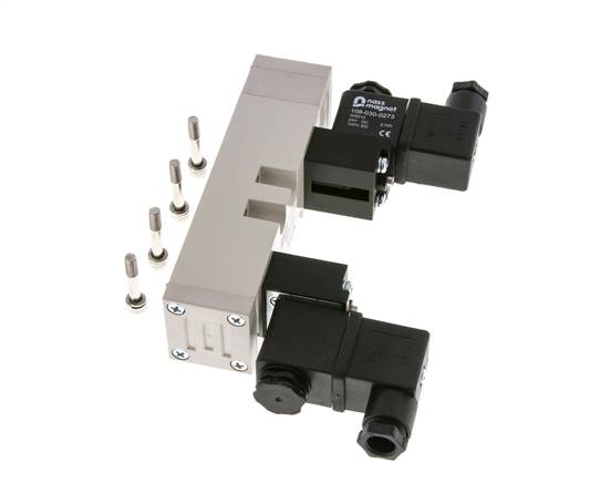 5/3 ISO 5599-1 Zentrum geschlossen Magnetventil 115V AC 2-10bar/28-140psi YPC