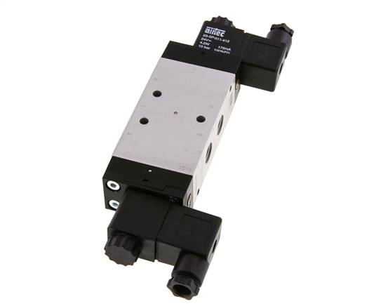 5/3 G1/4'' Druck-Center-Magnetventil 12V DC 3-10bar/42-140psi Airtec