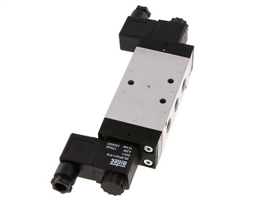 5/3 G1/4'' Druck-Center-Magnetventil 12V DC 3-10bar/42-140psi Airtec