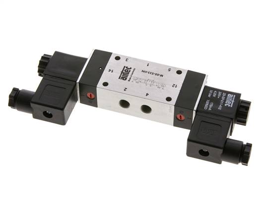 5/3 G1/8'' Auspuff-Mittelmagnetventil 12V DC 3-8bar/42-112psi Airtec