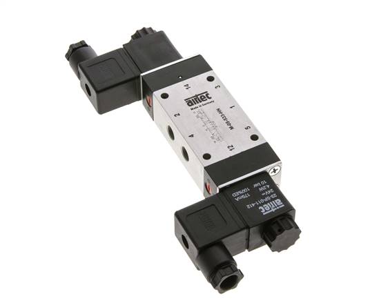 5/3 G1/8'' Auspuff-Mittelmagnetventil 12V DC 3-8bar/42-112psi Airtec