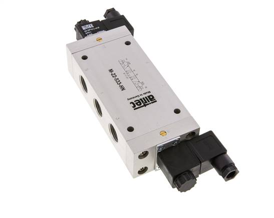 5/3 G1/2'' Auspuff-Mittelmagnetventil 24V DC 3-10bar/42-140psi Airtec