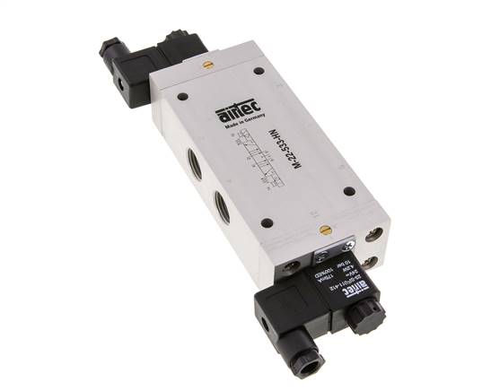 5/3 G1/2'' Auspuff-Mittelmagnetventil 24V DC 3-10bar/42-140psi Airtec
