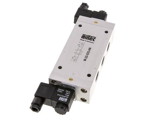 5/3 G1/2'' Auspuff-Mittelmagnetventil 24V DC 3-10bar/42-140psi Airtec