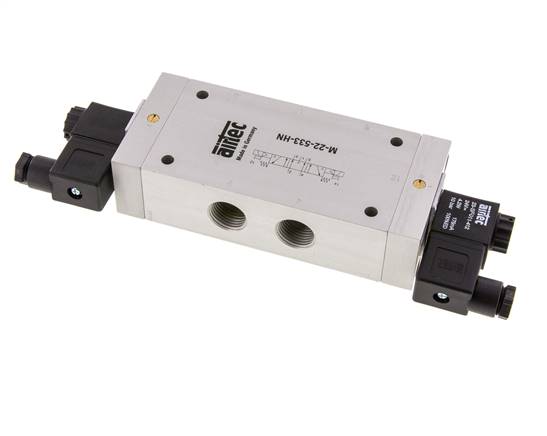 5/3 G1/2'' Auspuff-Mittelmagnetventil 115V AC 3-10bar/42-140psi Airtec