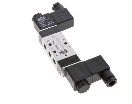 5/3 G1/8'' Center Closed Magnetventil 230V AC 3-10bar/42-140psi Airtec