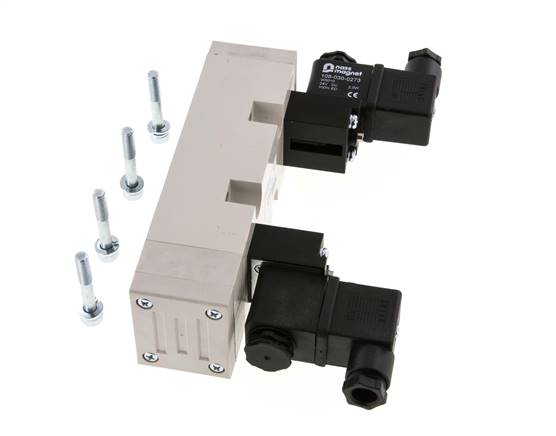 5/3 ISO 5599-2 Druck-Center-Magnetventil 12V DC 2-10bar/28-140psi YPC