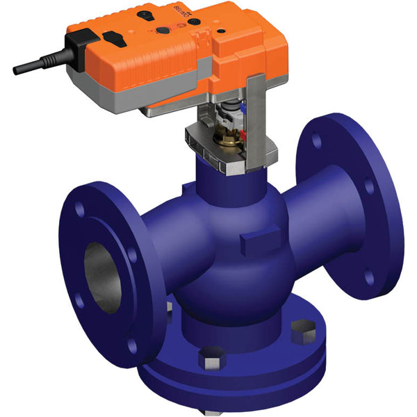 Belimo Geradsitzventil DN80 Flansch 18mm Hub Kvs90 24VAC/DC Ausfallsicher NC/NO 150s BACnet/Modbus/MP-Bus 1000N IP54 H679N/NVK24A-MOD