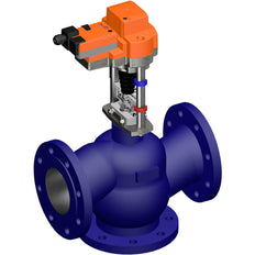 Belimo 3-Wege Geradsitzventil DN80 Flansch 30mm Hub Kvs100 24VAC/DC 150s 0-10V 4500N IP54 H780N/RV24A-SZ