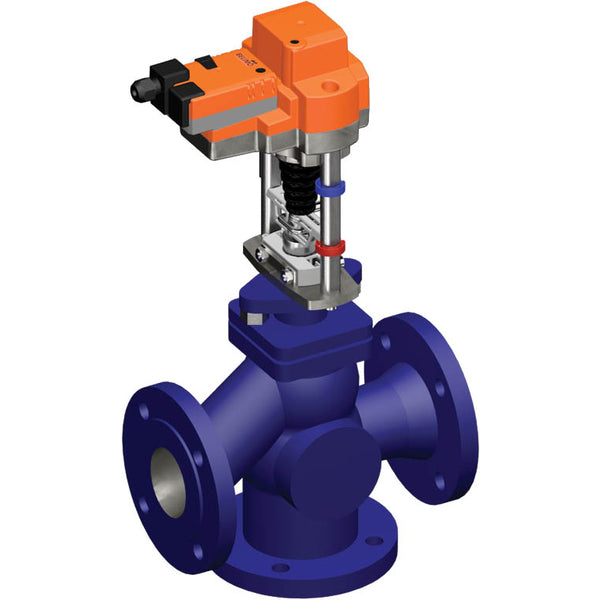 Belimo 3-Wege Geradsitzventil DN125 Flansch 40mm Hub Kvs220 24VAC/DC 150s 2/3-Punkt 2500N IP54 H7125S/EV24A-TPC