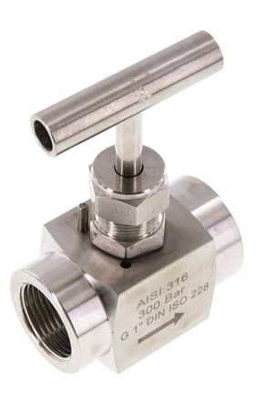 G1'' Edelstahl Nadelventil PTFE 300 bar - NLS