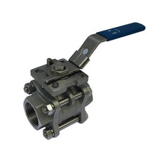 665 - G3/4'' 2-Way Ball Valve 3-Piece Stainless Steel Full Bore ISO-Top
