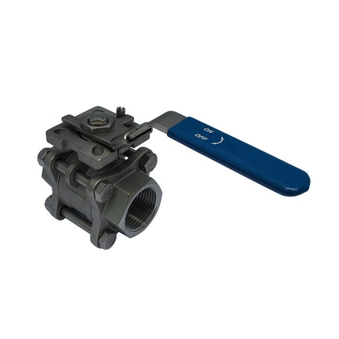 665 - G4'' 2-Way Ball Valve 3-Piece Stainless Steel Full Bore ISO-Top