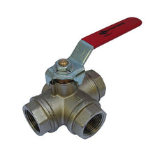 70 - G3/8'' 3-Way (L) Ball Valve F/F/F