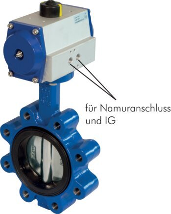 DN100 (4 inch) Lug Pneumatic Butterfly Valve GG25-Stainless Steel-EPDM Double Acting - BFLL
