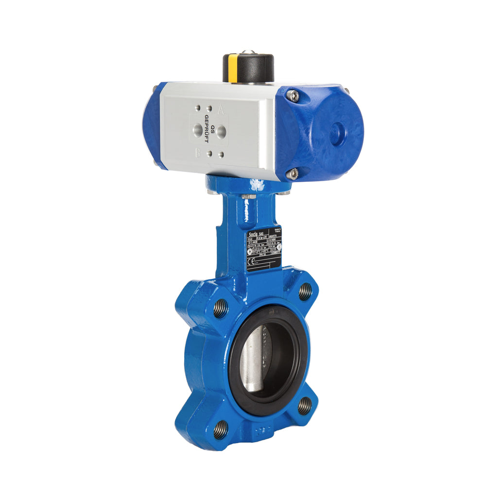 DN50 (2 Zoll) Lug Pneumatische Absperrklappe GG25-Edelstahl-EPDM Doppeltwirkend - BFLL