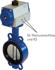 DN100 (4 inch) Wafer Pneumatic Butterfly Valve GG25-Stainless Steel-EPDM Spring Closed - BFLW
