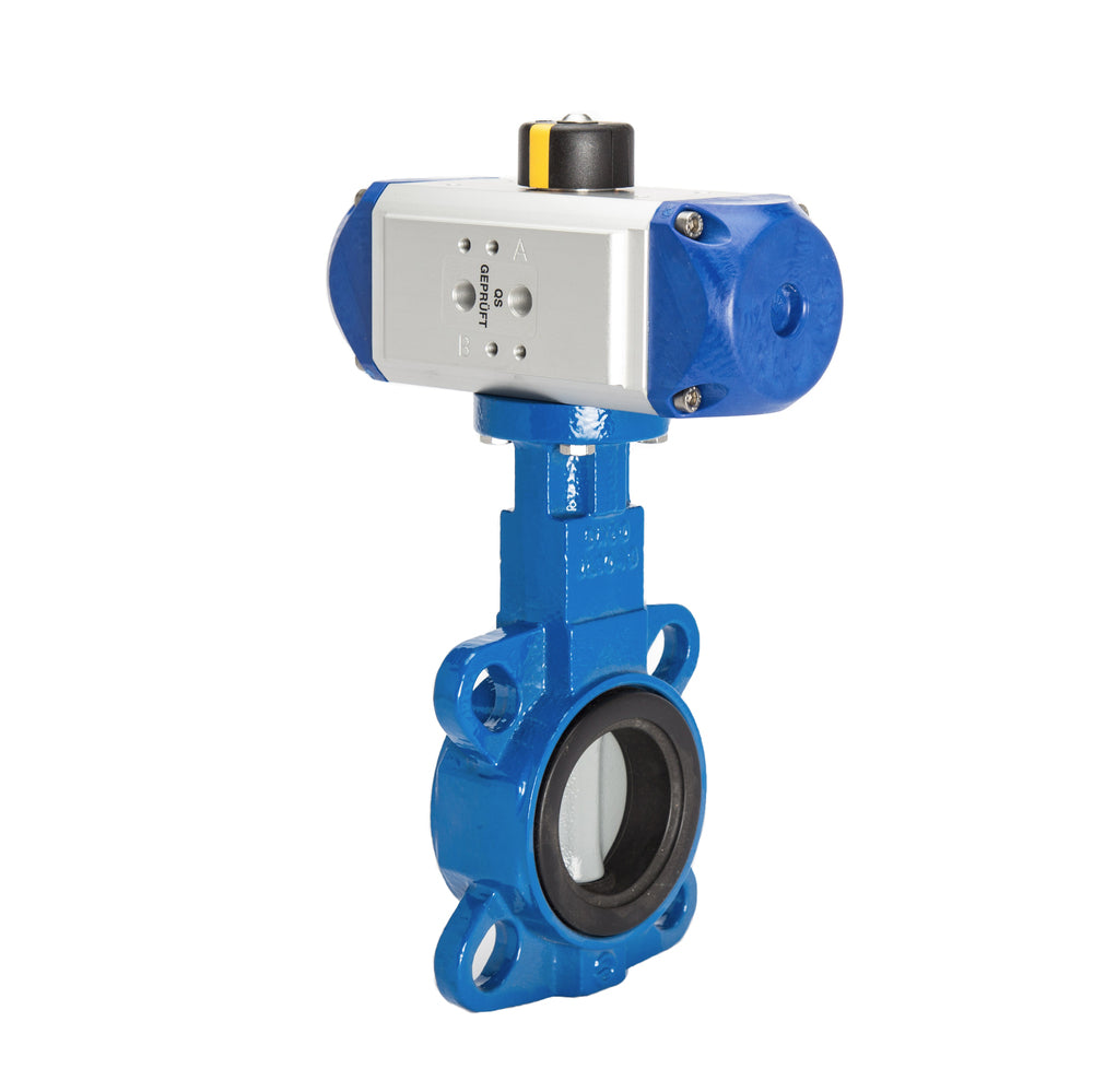 DN100 (4 inch) Wafer Pneumatic Butterfly Valve GGG40-Stainless Steel-EPDM Spring Closed - BFLW