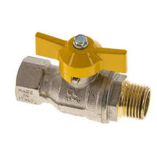 Messing-Kugelhahn mit Schmetterlingsgriff, 2-Wege, männlich/weiblich, R/Rp 1/2 Zoll