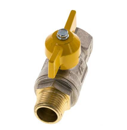 Messing-Kugelhahn mit Schmetterlingsgriff, 2-Wege, männlich/weiblich, R/Rp 1/2 Zoll