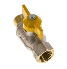 Messing-Kugelhahn mit Schmetterlingsgriff, 2-Wege, männlich/weiblich, R/Rp 1/2 Zoll