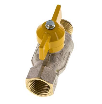 Messing-Kugelhahn mit Schmetterlingsgriff, 2-Wege, männlich/weiblich, R/Rp 1/2 Zoll