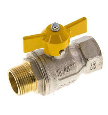 Messing-Kugelhahn mit Schmetterlingsgriff, 2-Wege, männlich/weiblich, R/Rp 3/4 Zoll