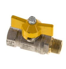 Messing-Kugelhahn mit Schmetterlingsgriff, 2-Wege, männlich/weiblich, R/Rp 3/8 Zoll Gas