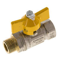 Messing-Kugelhahn mit Schmetterlingsgriff, 2-Wege, männlich/weiblich, R/Rp 3/8 Zoll Gas