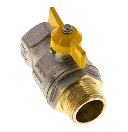 Messing-Kugelhahn mit Schmetterlingsgriff, 2-Wege, männlich/weiblich, R/Rp 1 Zoll