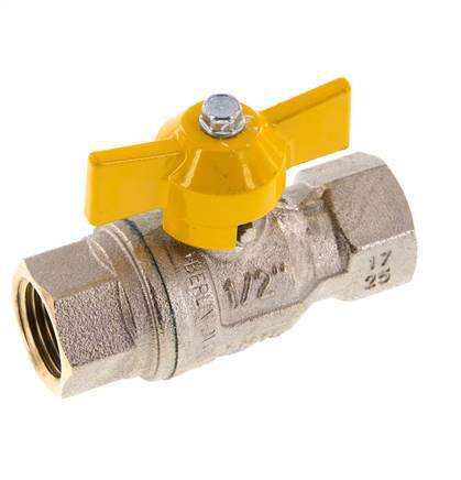 Rp 1/2 Zoll Gas 2-Wege-Schmetterlingsgriff Messing Kugelhahn