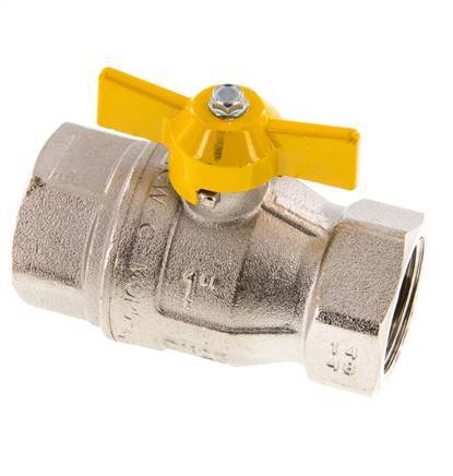 Rp 1 Zoll Gas 2-Wege-Klappengriff Messing Kugelhahn