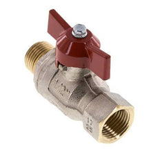 Männlich bis weiblich R/Rp 1/2 Zoll Schmetterling Griff 2-Wege-Messing-Kugelhahn