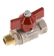 Male To Female R/Rp 1/4 inch Butterfly Handle 2-Way Brass Ball Valve