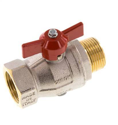 Männlich bis weiblich R/Rp 1 Zoll Schmetterling Griff 2-Wege-Messing-Kugelhahn