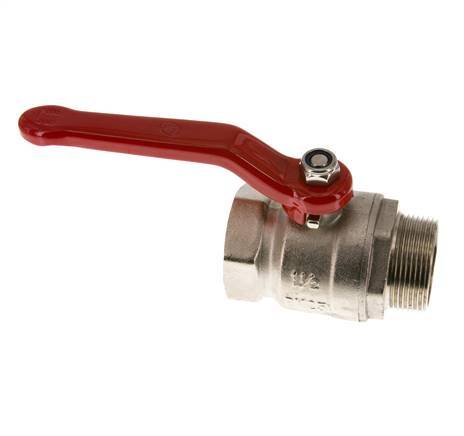 Außengewinde zu Innengewinde R/Rp 1-1/2 Zoll kompakt PN 25 2-Wege-Messing-Kugelhahn