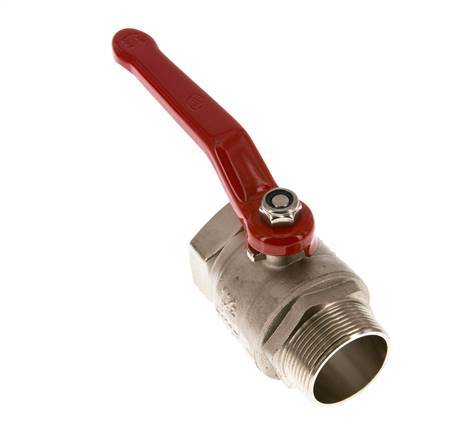 Außengewinde zu Innengewinde R/Rp 1-1/2 Zoll kompakt PN 25 2-Wege-Messing-Kugelhahn