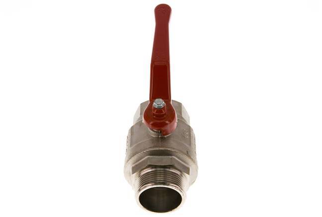 Außengewinde zu Innengewinde G/G 1-1/2 Zoll kurze Ausführung 2-Wege-Kugelhahn aus Messing