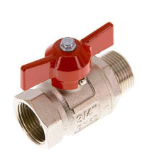 Männlich bis weiblich G/G 3/4 Zoll Schmetterling Griff kurzes Design 2-Wege-Messing-Kugelhahn