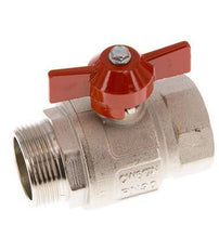 Männlich bis weiblich G/G 1-1/4 Zoll Schmetterling Griff kurzes Design 2-Wege-Messing-Kugelhahn
