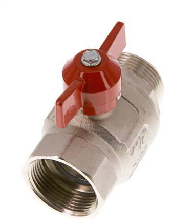 Männlich bis weiblich G/G 1-1/4 Zoll Schmetterling Griff kurzes Design 2-Wege-Messing-Kugelhahn